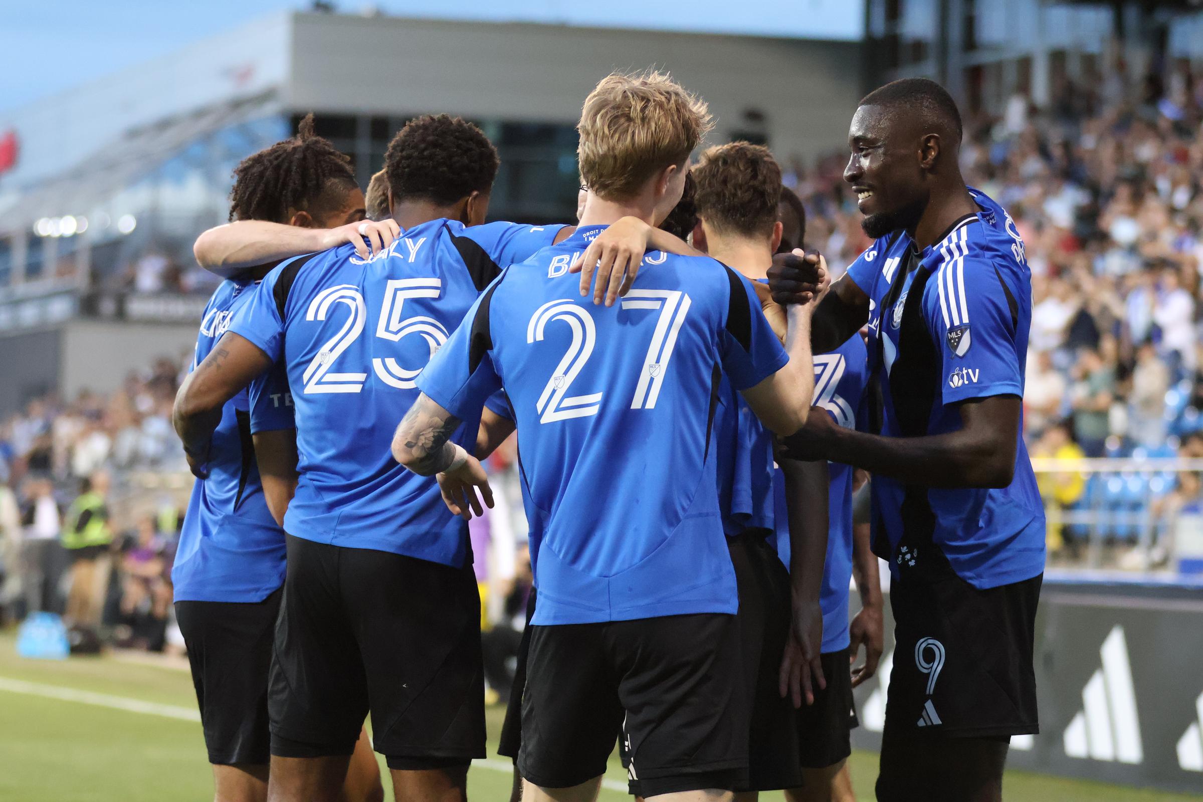 MONTREAL, CANADA - MAY 14: CF Montr&eacute;al vs. Columbus Crew in Major League Soccer action on May 14, 2025 at Stade Saputo in Montreal, Quebec. (Photo by Thiago Szwarc/TrueNorthFoot)