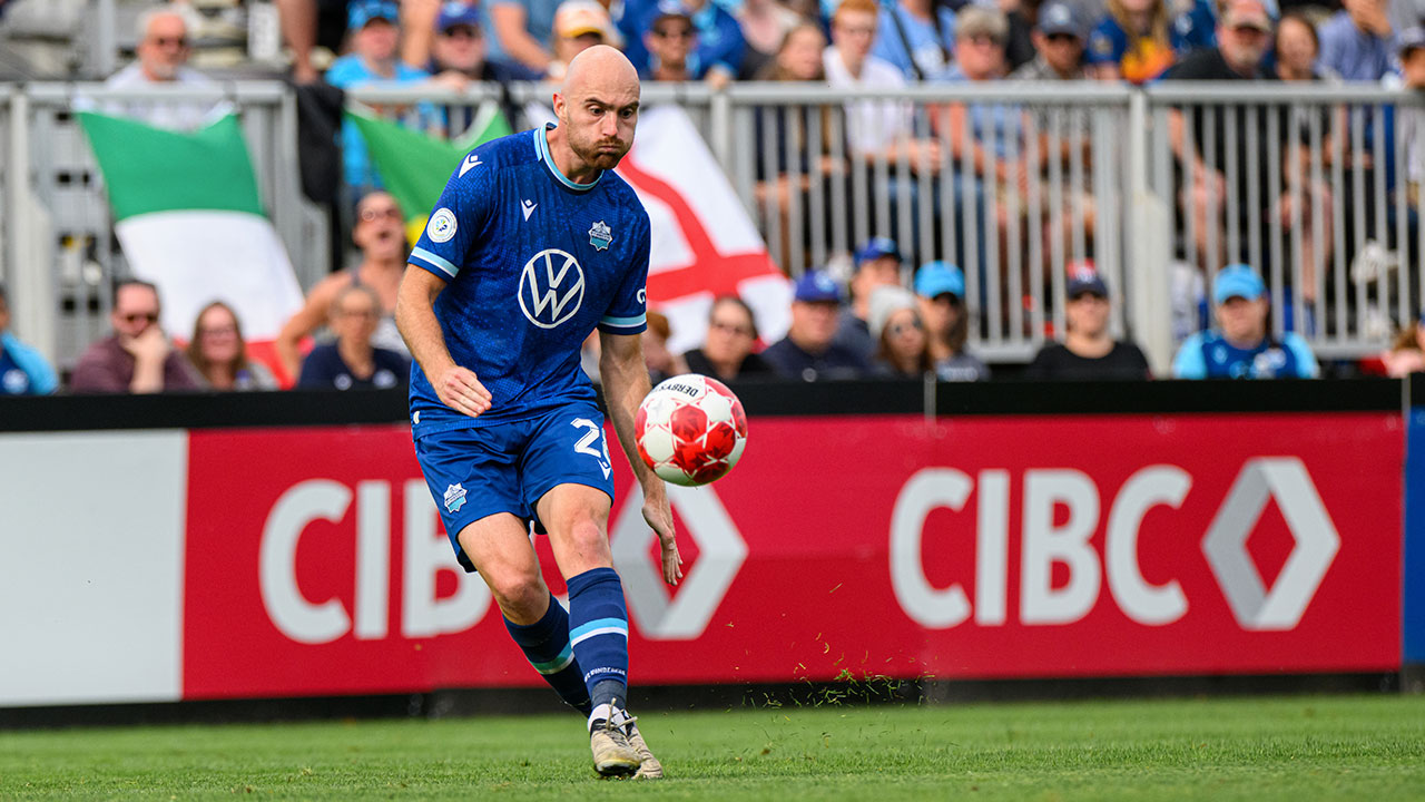 Halifax midfielder J&eacute;r&eacute;my Gagnon-Lapar&eacute;, a Magog, Quebec native, attended the match announcement (Trevor MacMillan/HFX Wanderers FC)