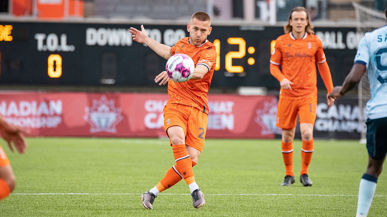 Rezart Rama in action for Forge during the 2023 season (Photo credit: Jojo Yanjiao Qian/Forge FC)