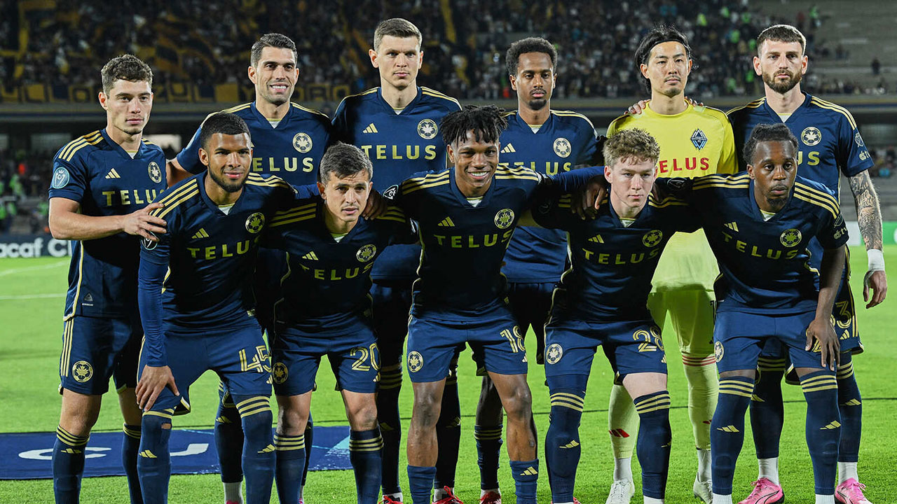The Vancouver Whitecaps' starting XI against Pumas in Leg 2 of the Concacaf Champions Cup quarter-finals (Concacaf)